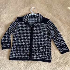 Stylish Black and White Patterned Cardigan